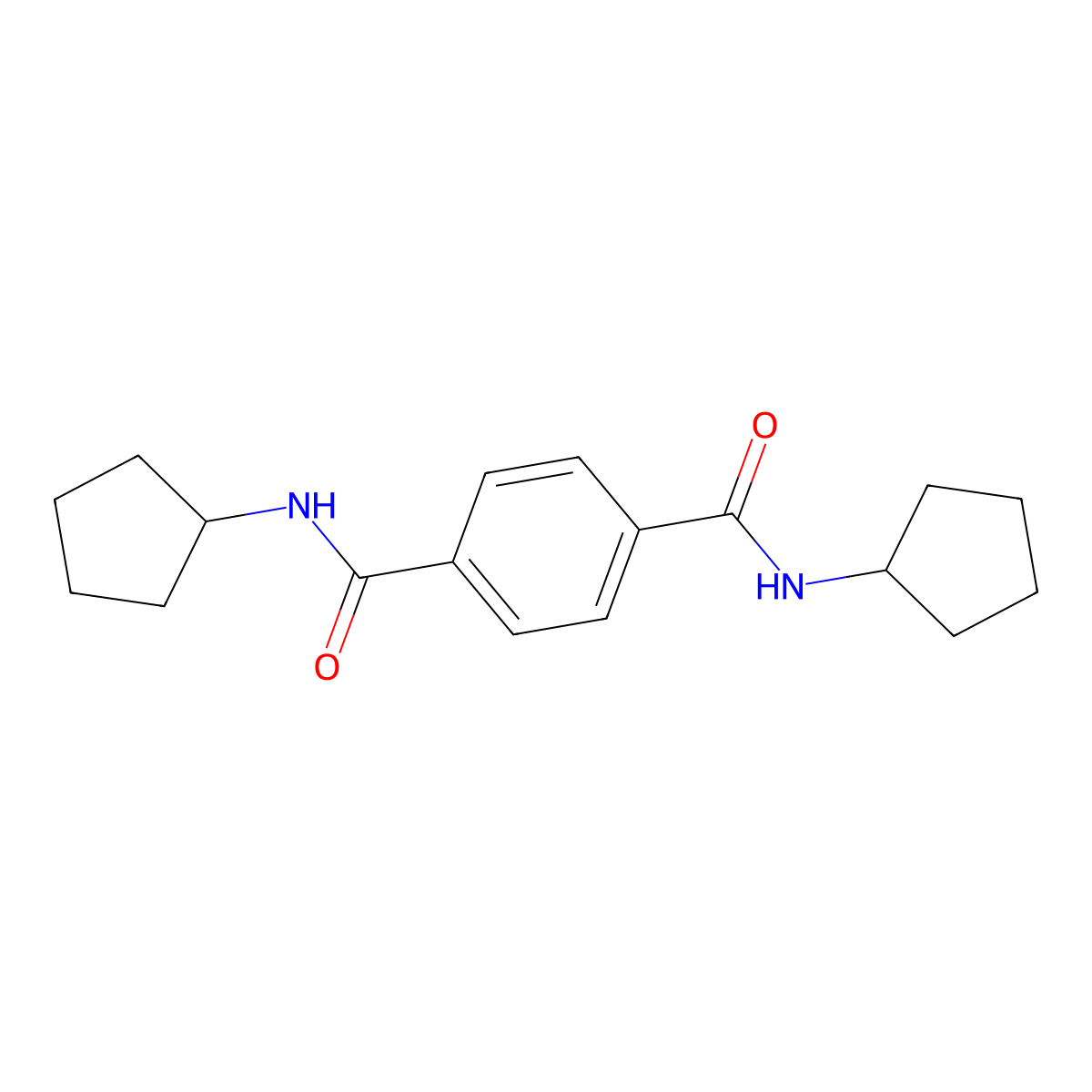 N,N'-Dicyclopentyl terephthalamide molecular structure, CAS 161554-15-0