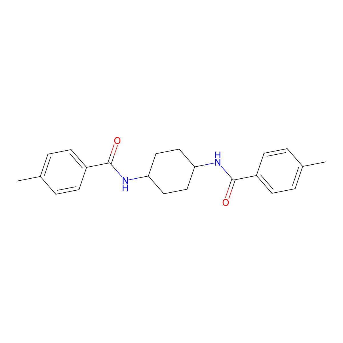 4-methyl-N-[4-[(4-methylbenzoyl)amino]cyclohexyl]benzamide molecular structure, CAS 161554-18-3