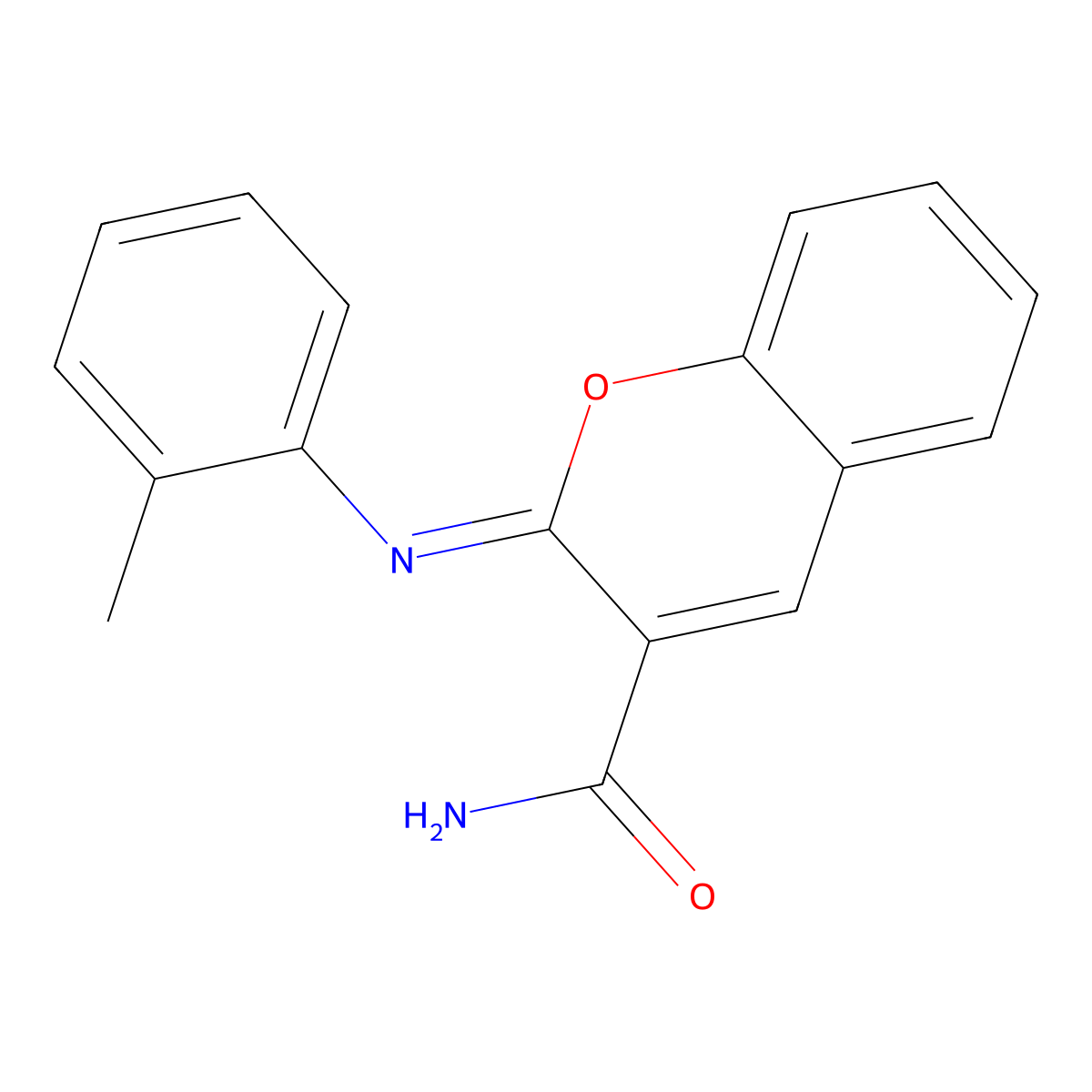 (2Z)-2-[(2-methylphenyl)imino]-2H-chromene-3-carboxamide molecular structure, CAS 161554-57-0