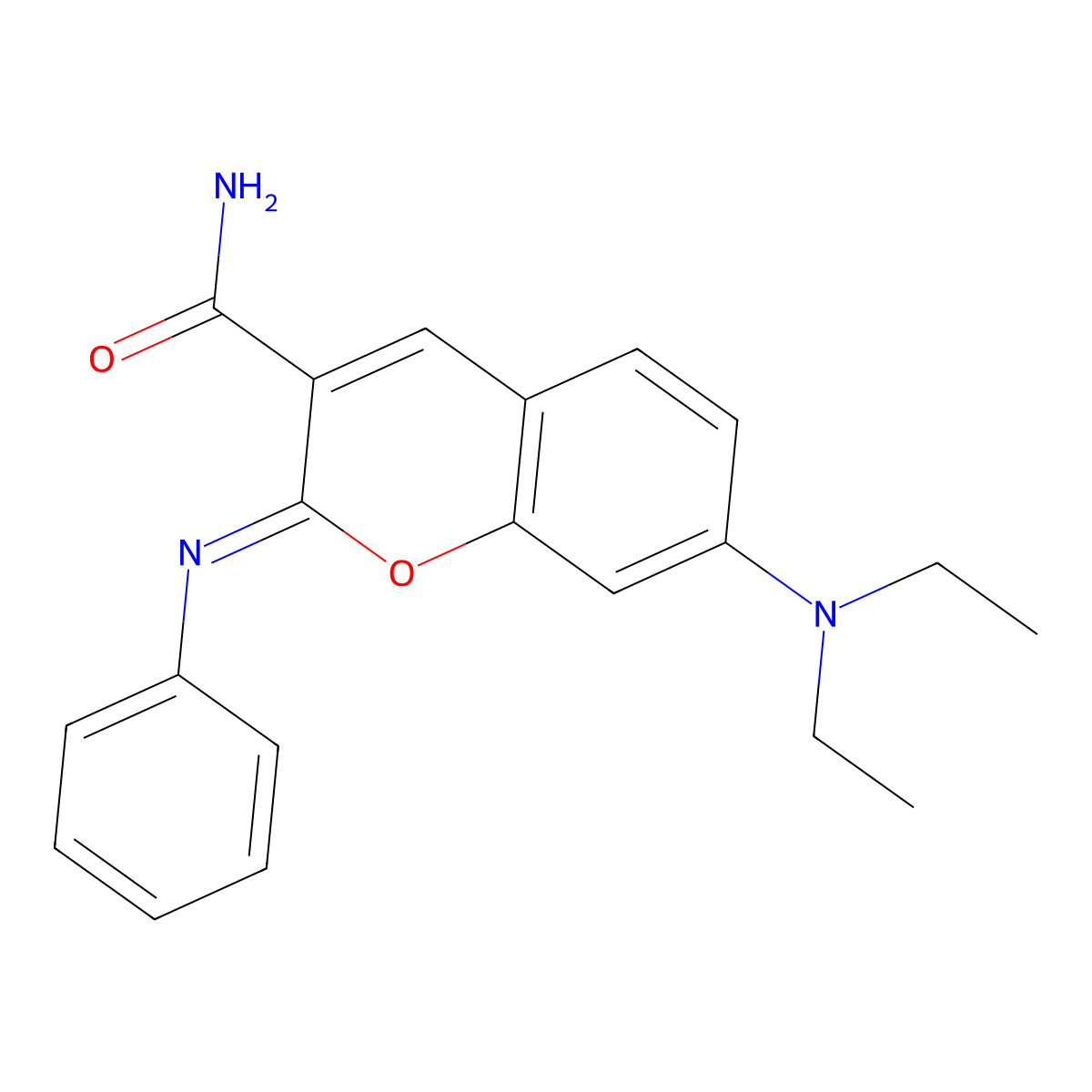 (2Z)-7-(diethylamino)-2-(phenylimino)-2H-chromene-3-carboxamide molecular structure, CAS 161554-59-2
