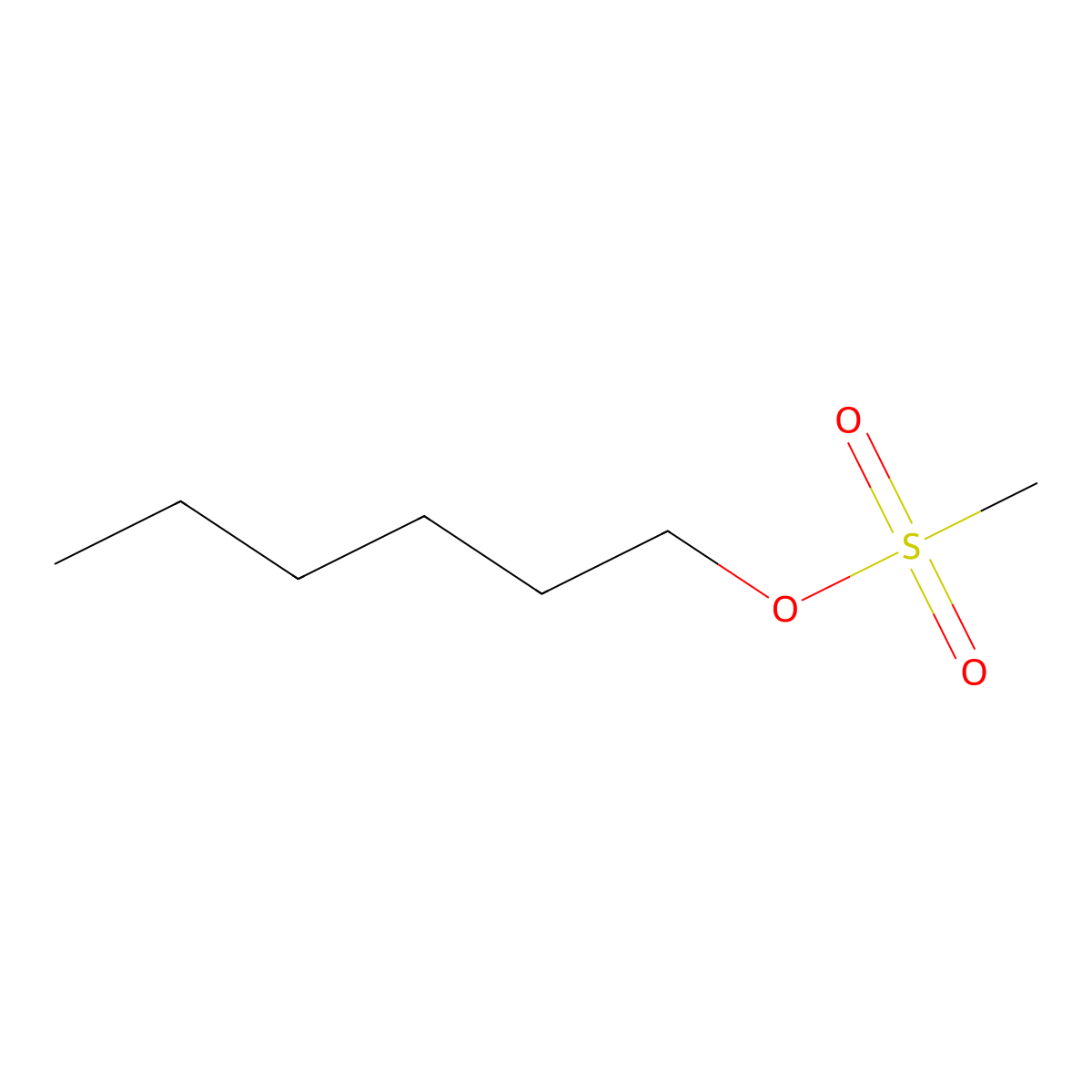 Hexyl methanesulfonate molecular structure, CAS 16156-50-6