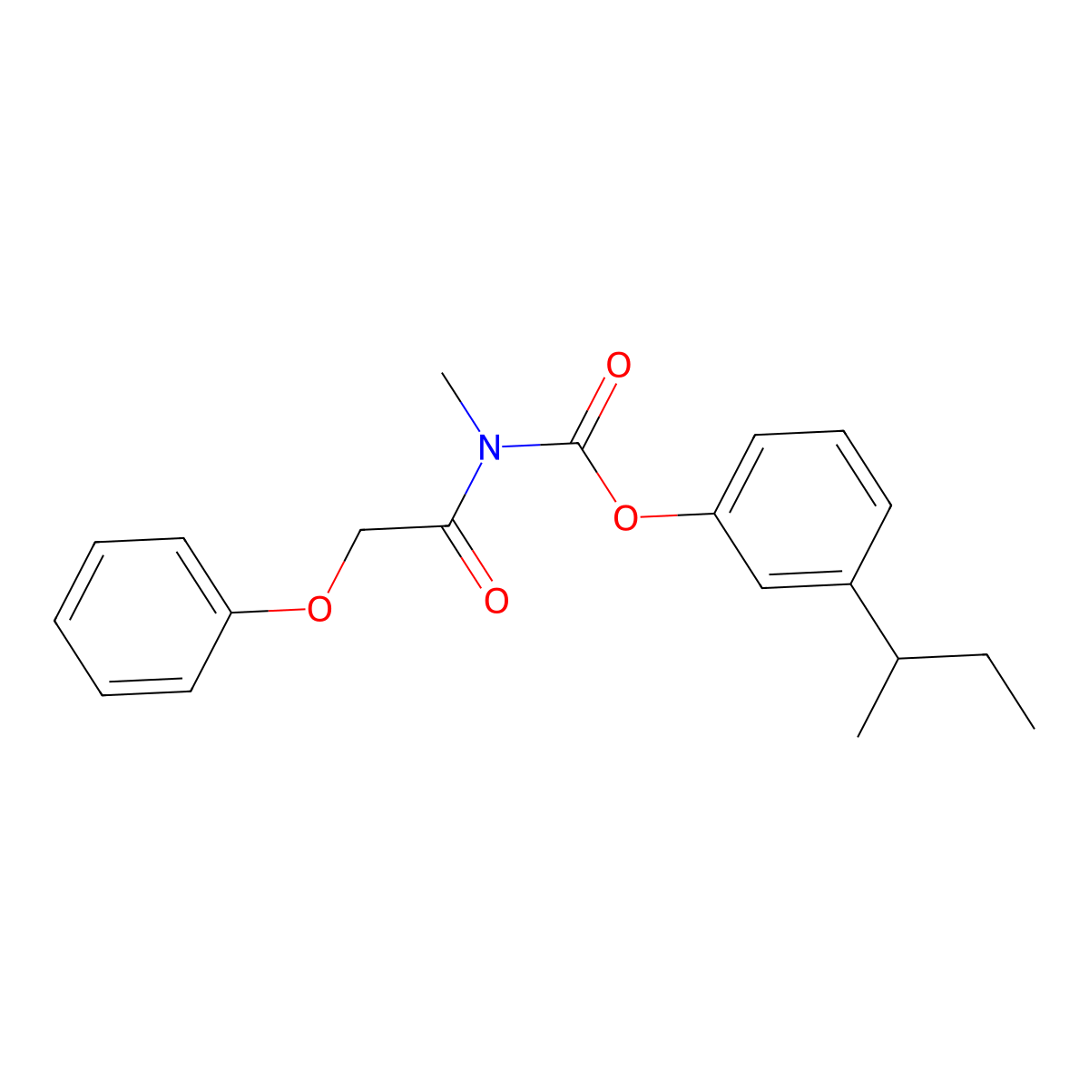 3-(Butan-2-yl)phenyl methyl(phenoxyacetyl)carbamate molecular structure, CAS 16156-66-4
