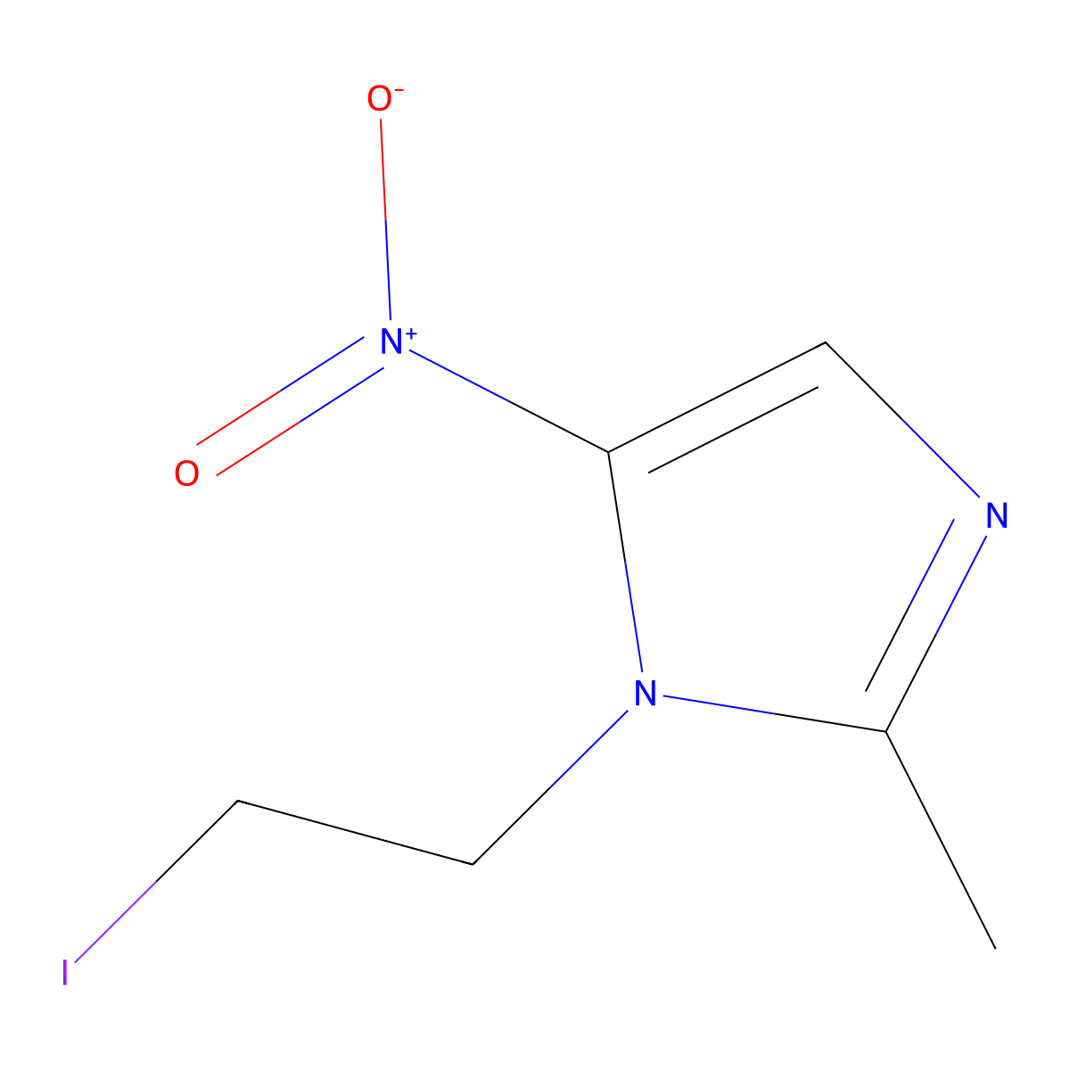 1-(2-Iodoethyl)-2-methyl-5-nitroimidazole molecular structure, CAS 16156-90-4