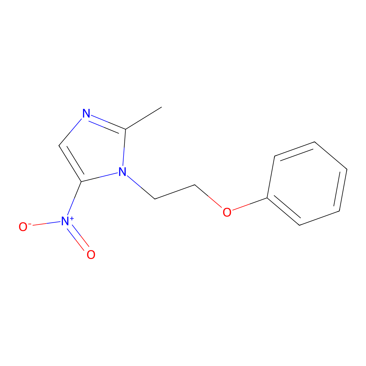 2-Methyl-5-nitro-1-(2-phenoxyethyl)-1H-imidazole molecular structure, CAS 16156-92-6