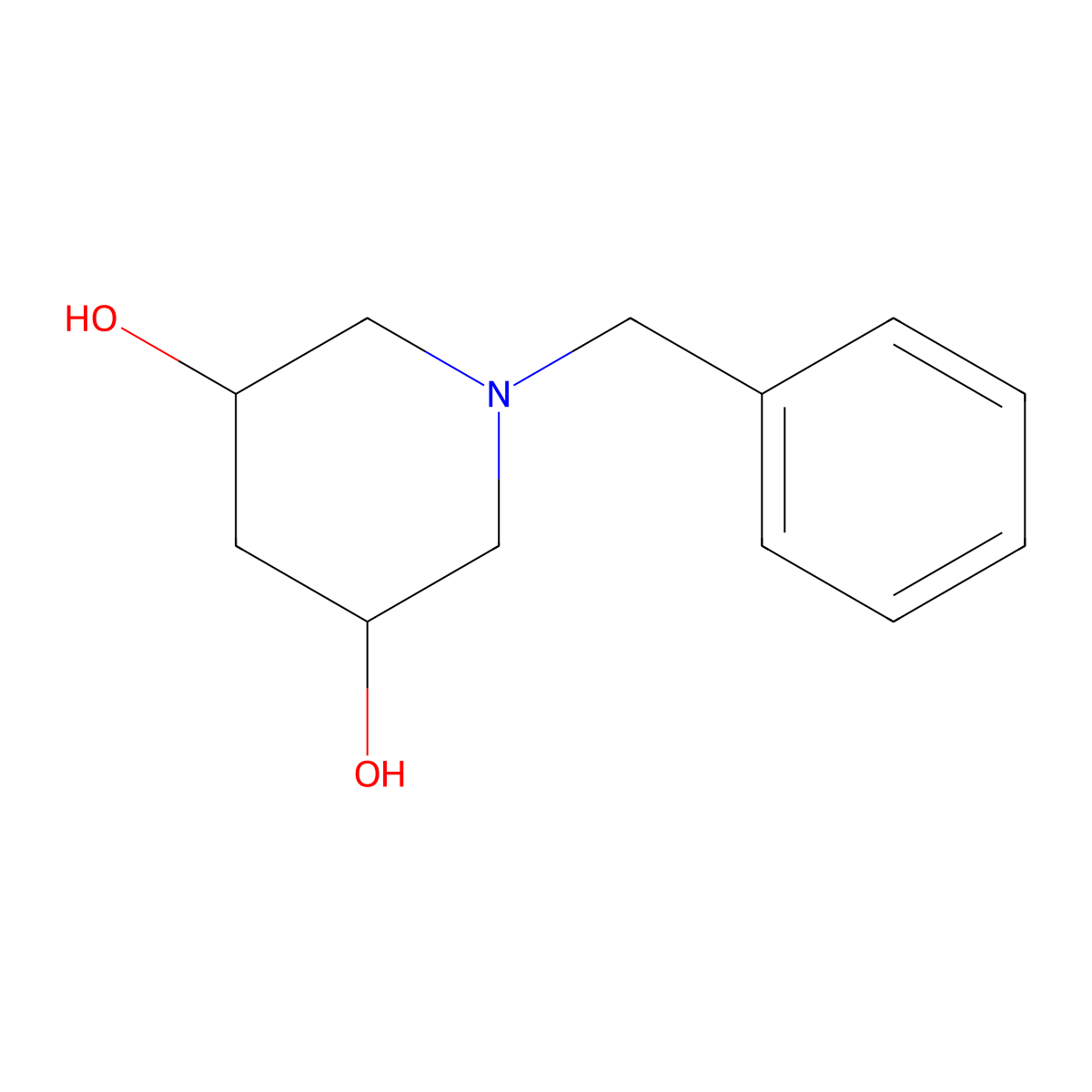 (3R,5R)-1-benzylpiperidine-3,5-diol molecular structure, CAS 161564-10-9