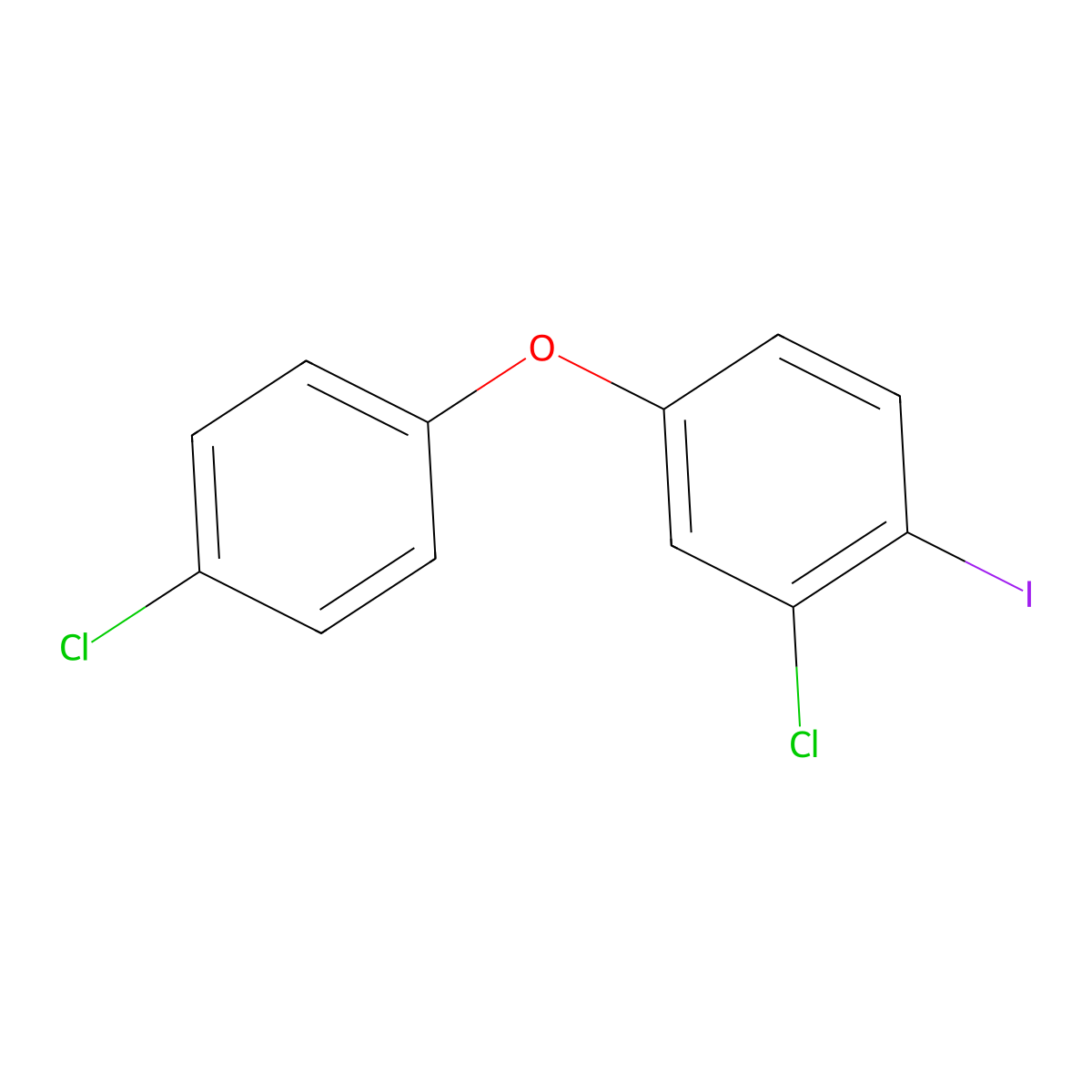 2-Chloro-4-(4-chlorophenoxy)-1-iodobenzene molecular structure, CAS 1615678-81-3
