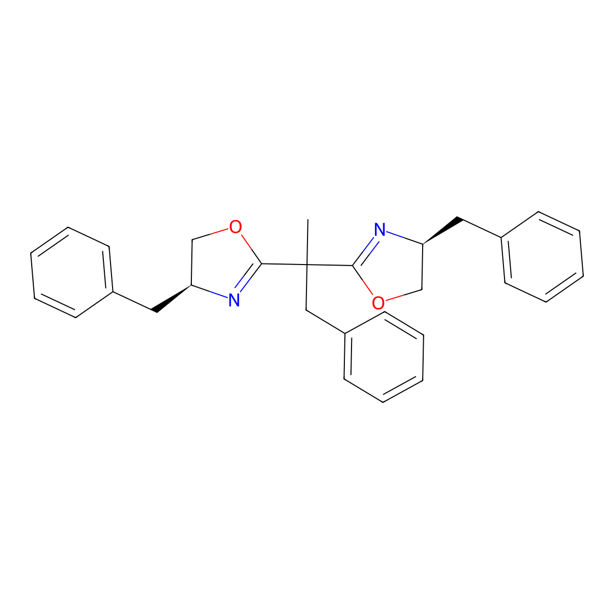 (4S,4'S)-2,2'-(1-Phenylpropane-2,2-diyl)bis(4-benzyl-4,5-dihydrooxazole) molecular structure, CAS 1615699-79-0