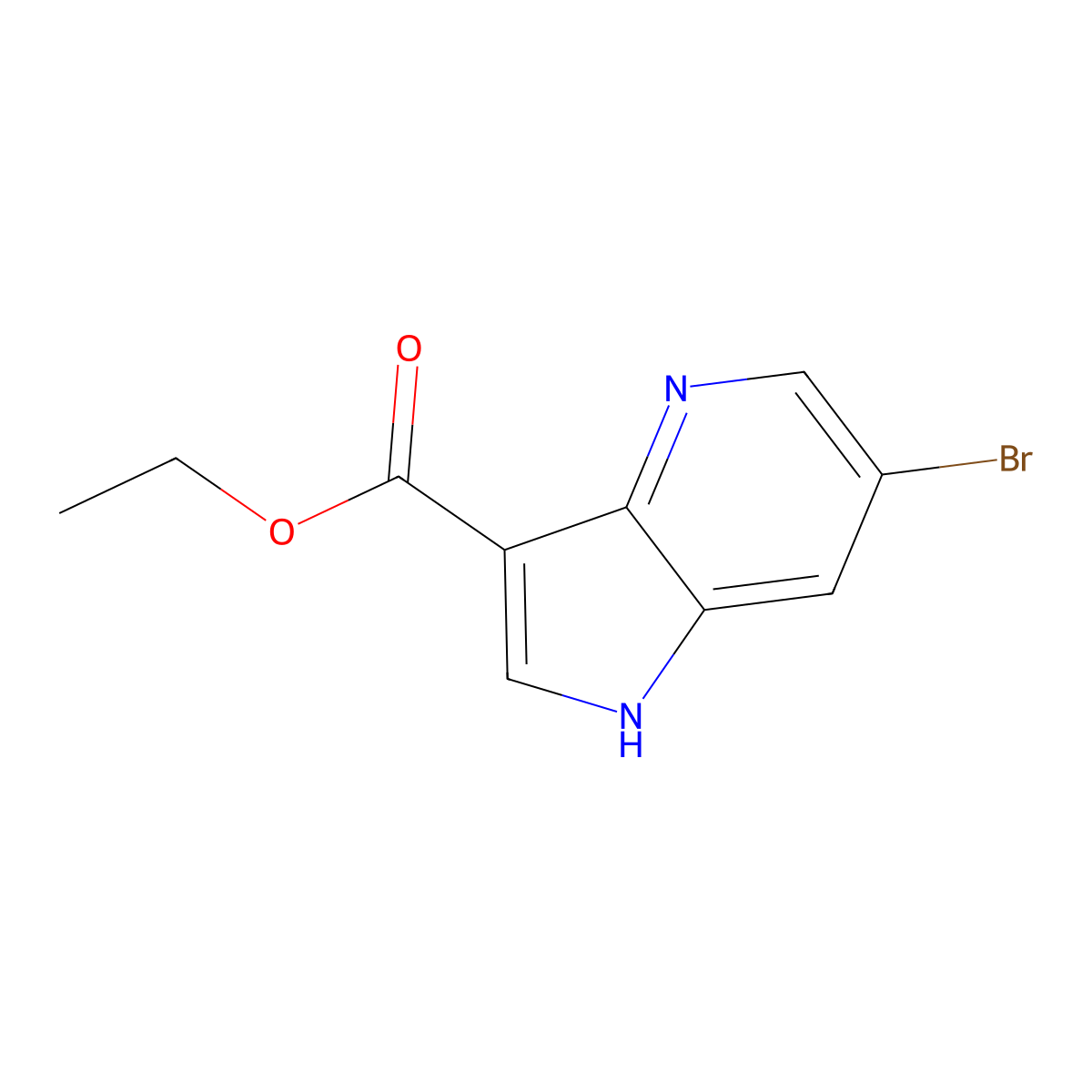 Ethyl 6-bromo-1H-pyrrolo[3,2-b]pyridine-3-carboxylate molecular structure, CAS 1615714-30-1