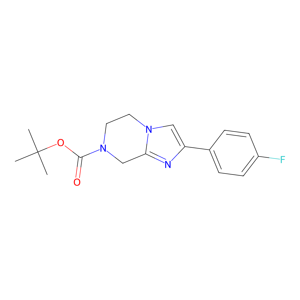 tert-Butyl 2-(4-fluorophenyl)-5,6-dihydroimidazo[1,2-a]pyrazine-7(8H)-carboxylate molecular structure, CAS 1615731-72-0
