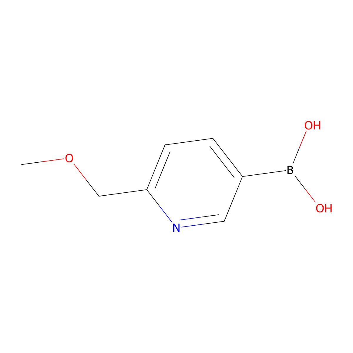 (6-(Methoxymethyl)pyridin-3-yl)boronic acid molecular structure, CAS 1615739-76-8
