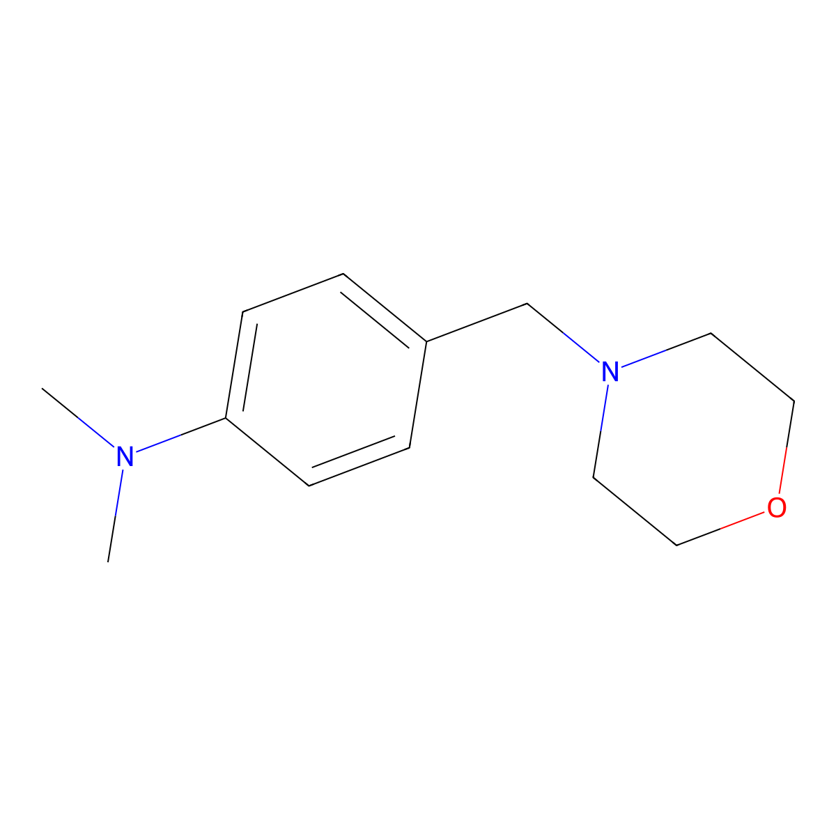Benzenamine, N,N-dimethyl-4-(4-morpholinylmethyl)- molecular structure, CAS 16158-90-0
