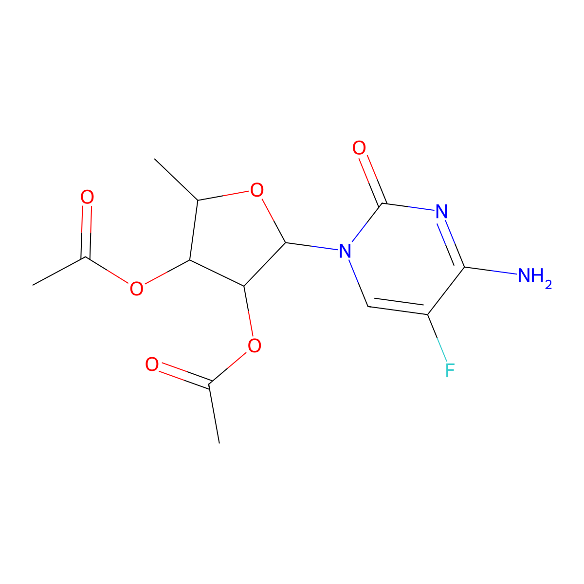 2',3'-di-O-acetyl-5'-deoxy-5-fluorocytidine molecular structure, CAS 161599-46-8