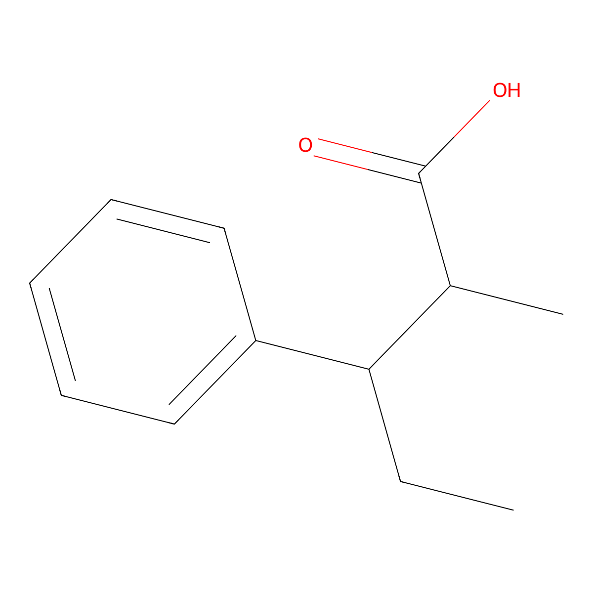 2-Methyl-3-phenylpentanoic acid molecular structure, CAS 1616-69-9