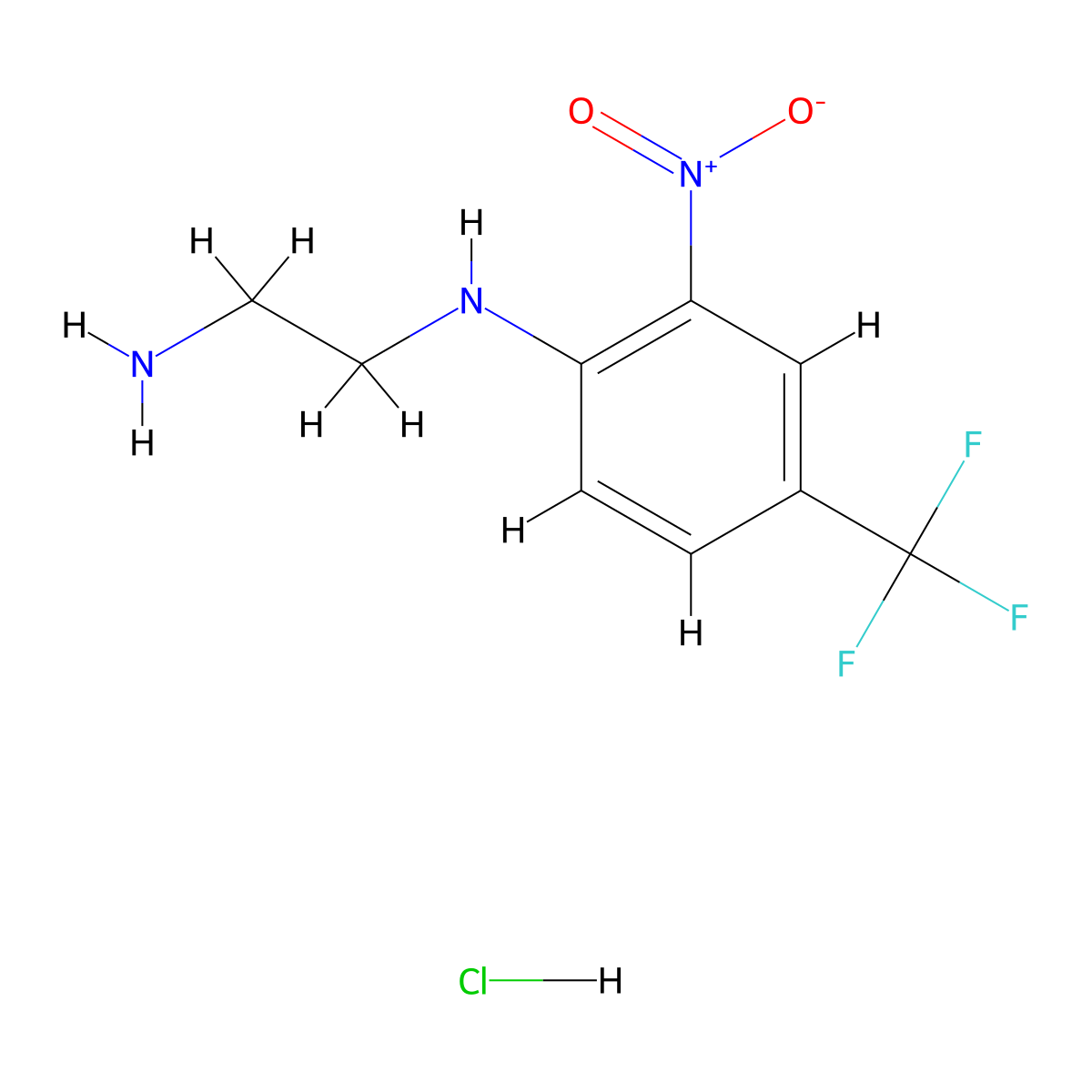 N1-(2-nitro-4-(trifluoromethyl)phenyl)ethane-1,2-diamine hydrochloride molecular structure, CAS 161605-61-4