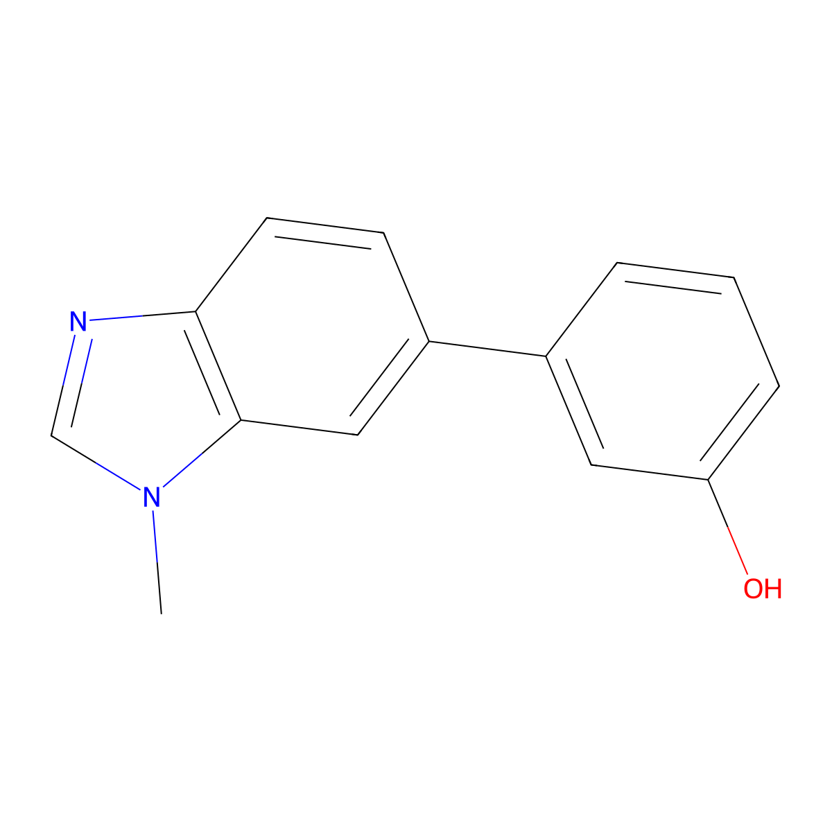3-(1-methyl-1H-benzo[d]imidazol-6-yl)phenol molecular structure, CAS 1616059-76-7