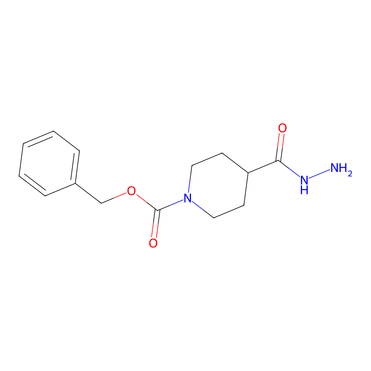 Benzyl 4-(hydrazinecarbonyl)piperidine-1-carboxylate molecular structure, CAS 161609-80-9