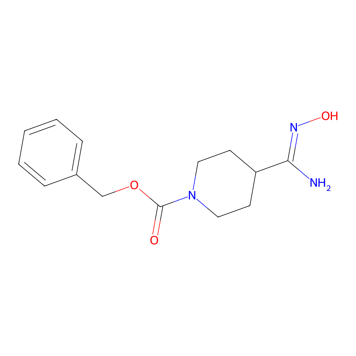 1-Benzyloxycarbonyl-4-piperidinecarboxamideoxime molecular structure, CAS 161609-85-4