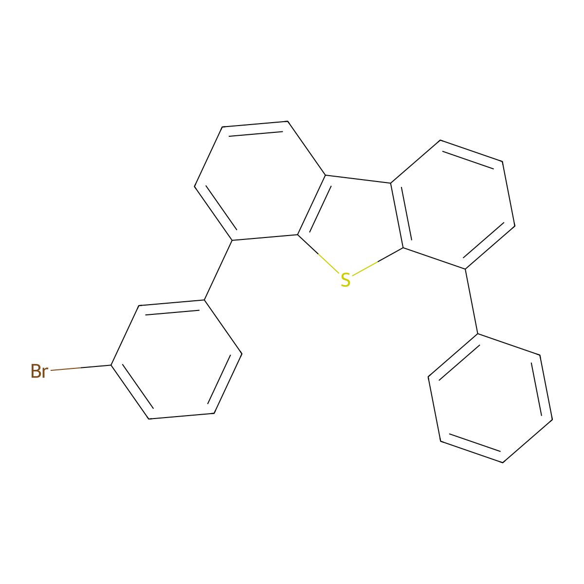 4-(3-Bromophenyl)-6-phenyldibenzothiophene molecular structure, CAS 1616092-81-9