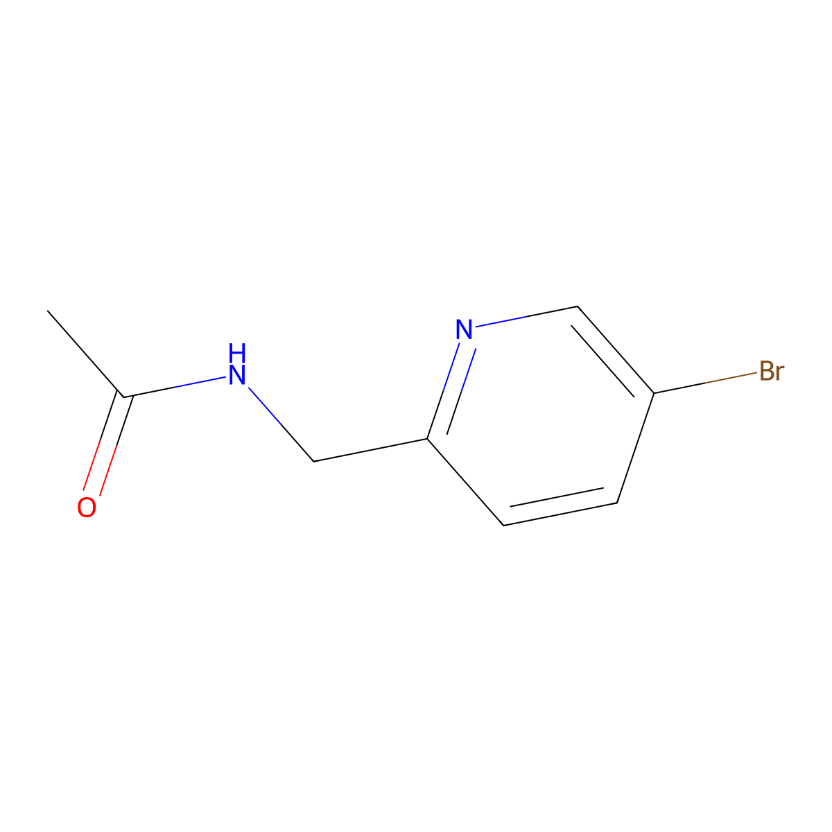 N-((5-bromopyridin-2-yl)methyl)acetamide molecular structure, CAS 1616099-38-7