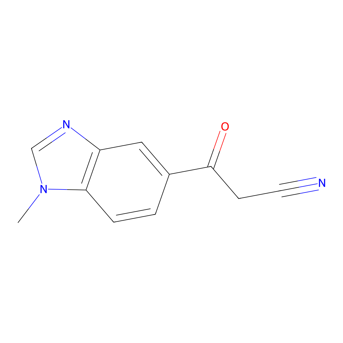 3-(1-methyl-1H-benzo[d]imidazol-5-yl)-3-oxopropanenitrile molecular structure, CAS 1616099-40-1