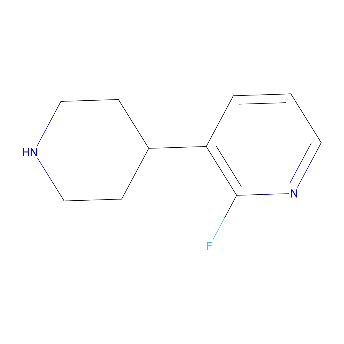 2-Fluoro-3-(piperidin-4-YL)pyridine molecular structure, CAS 161610-12-4