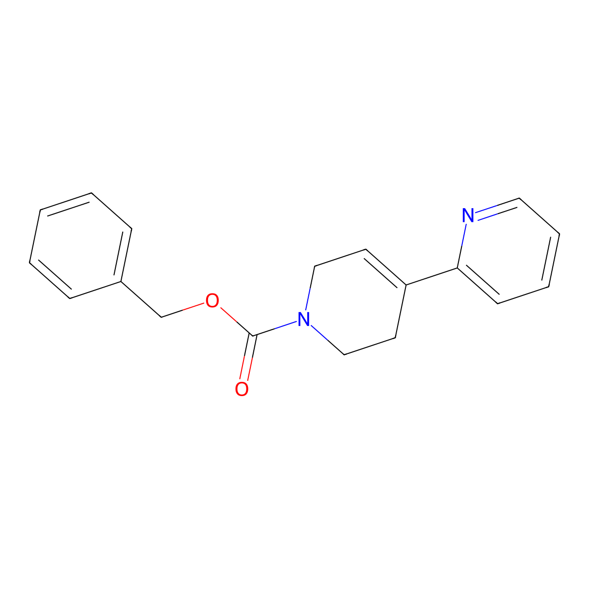 1-Benzyloxycarbonyl-4-(2-pyridyl)-1,2,3,6-tetrahydropyridine molecular structure, CAS 161610-17-9