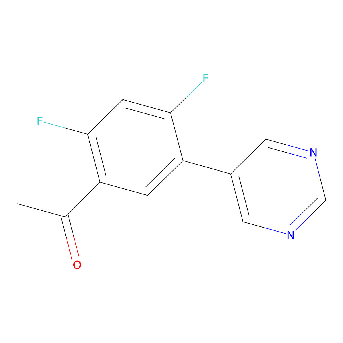 1-(2,4-Difluoro-5-(pyrimidin-5-yl)phenyl)ethanone molecular structure, CAS 1616105-35-1
