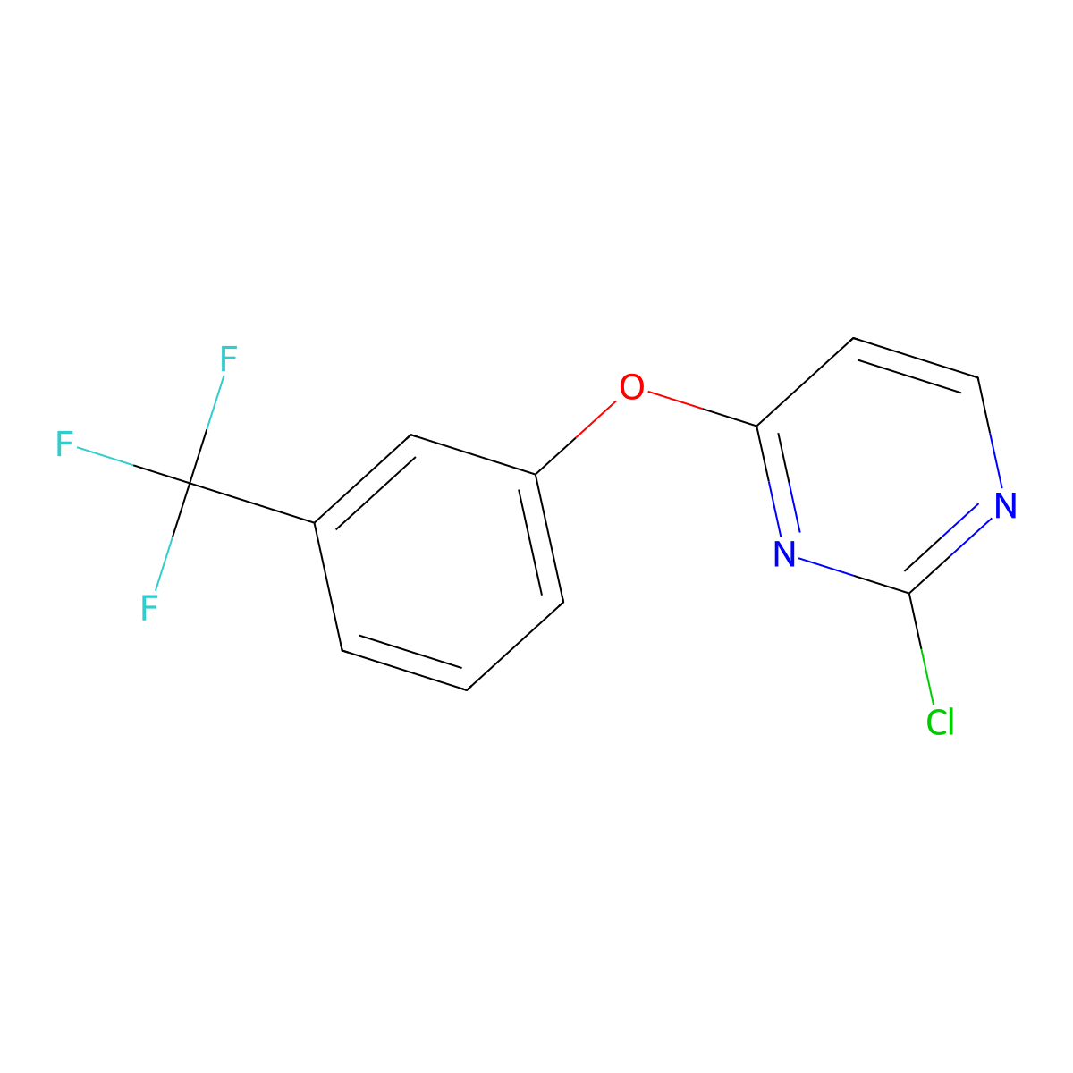 2-Chloro-4-(3-(trifluoromethyl)phenoxy)pyrimidine molecular structure, CAS 161611-26-3