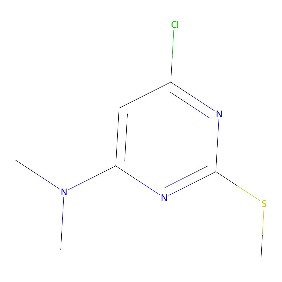 6-Chloro-N,N-dimethyl-2-(methylthio)pyrimidin-4-amine molecular structure, CAS 161611-29-6