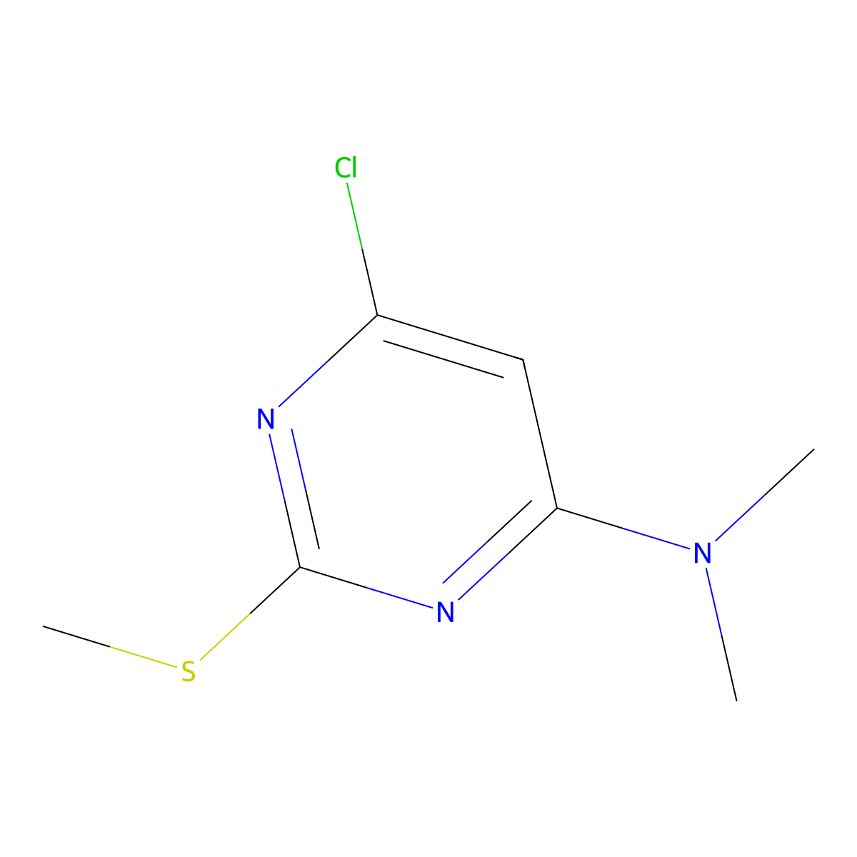 6-Chloro-N,N-dimethyl-2-(methylthio)pyrimidin-4-amine molecular structure, CAS 161611-29-6