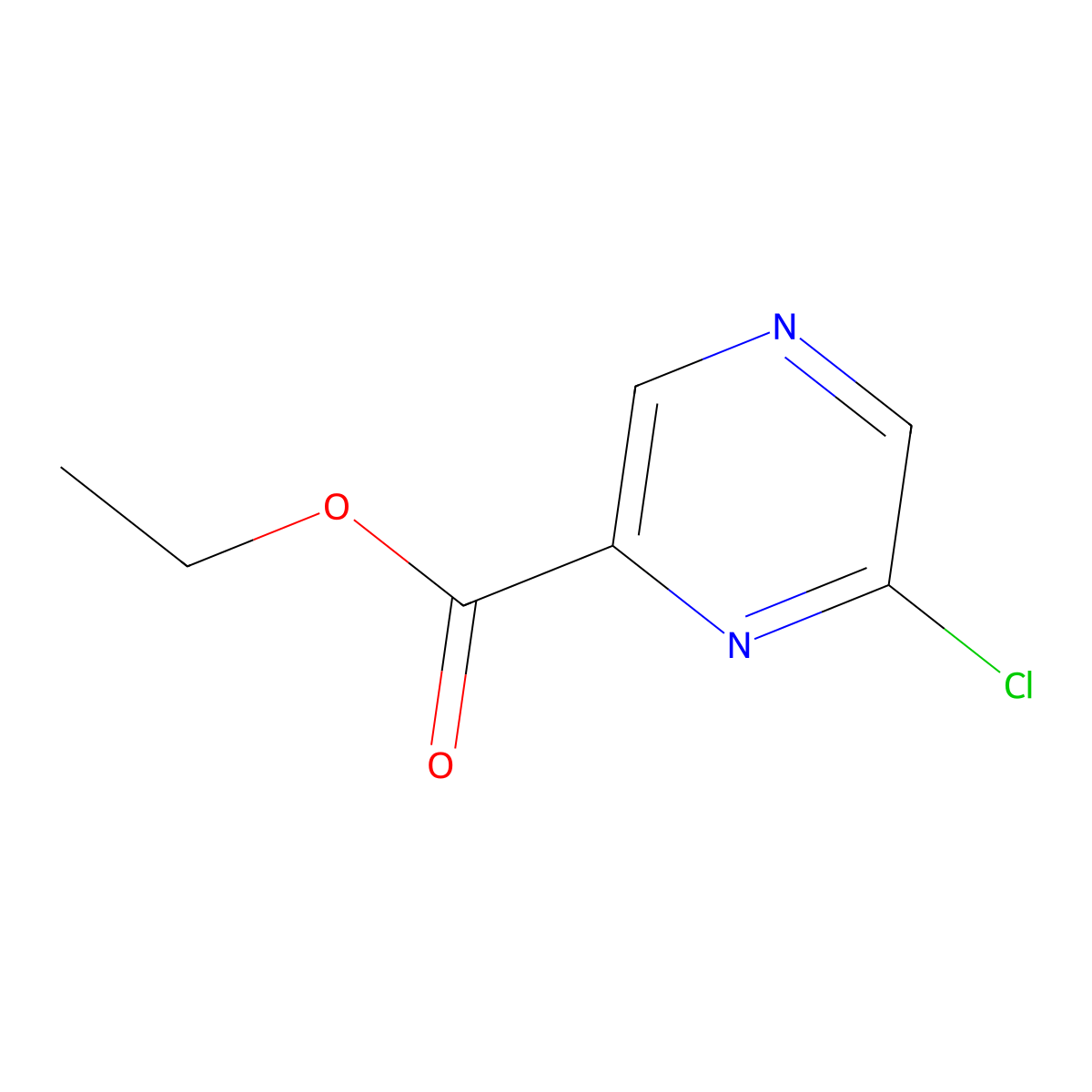 Ethyl 6-chloropyrazine-2-carboxylate molecular structure, CAS 161611-46-7