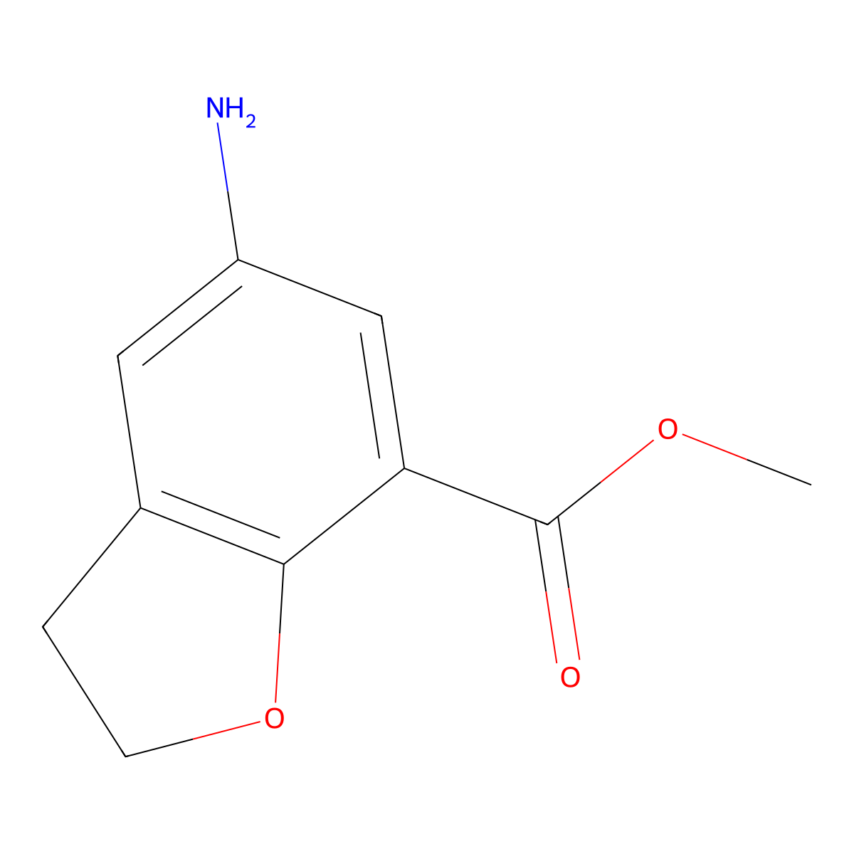 Methyl 5-amino-2,3-dihydrobenzofuran-7-carboxylate molecular structure, CAS 1616110-67-8