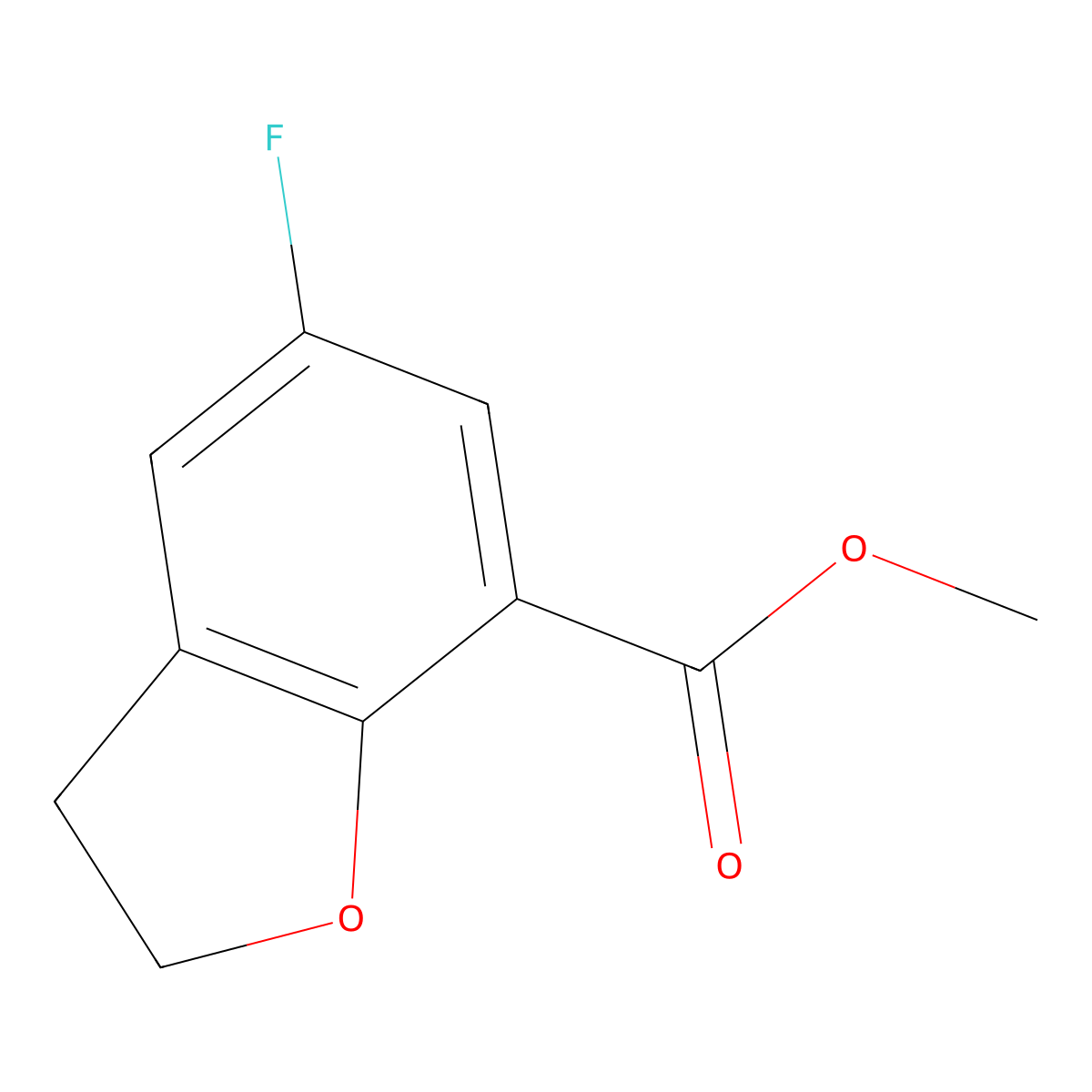 Methyl 5-fluoro-2,3-dihydrobenzofuran-7-carboxylate molecular structure, CAS 1616110-68-9