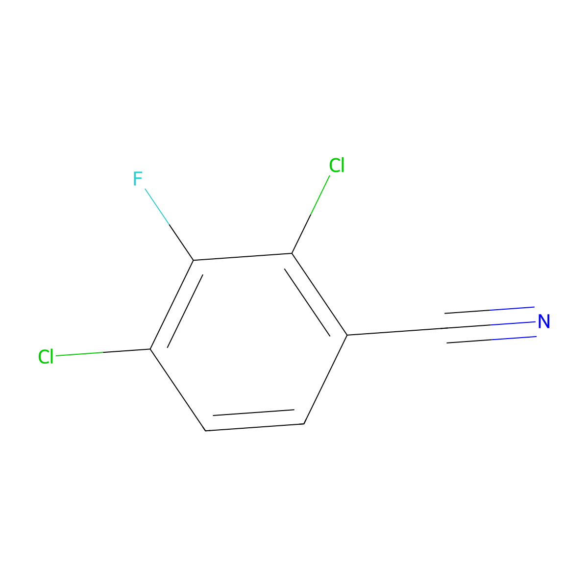 2,4-Dichloro-3-fluorobenzonitrile molecular structure, CAS 161612-68-6