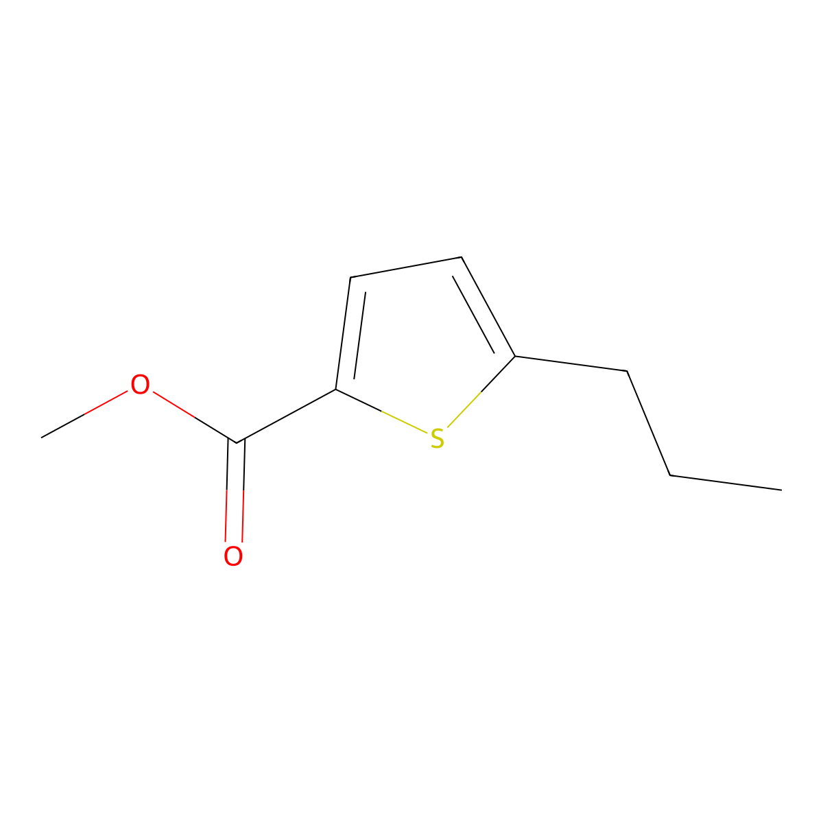 Methyl 5-propylthiophene-2-carboxylate molecular structure, CAS 161618-22-0