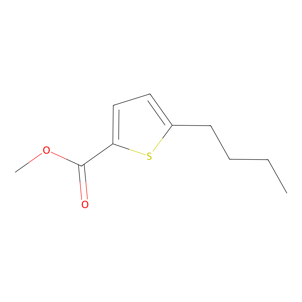 Methyl 5-butylthiophene-2-carboxylate molecular structure, CAS 161618-23-1