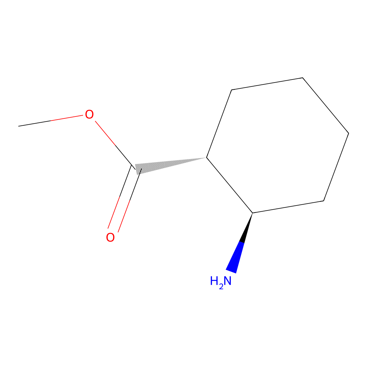 Methyl (1R,2R)-2-aminocyclohexane-1-carboxylate molecular structure, CAS 161618-50-4