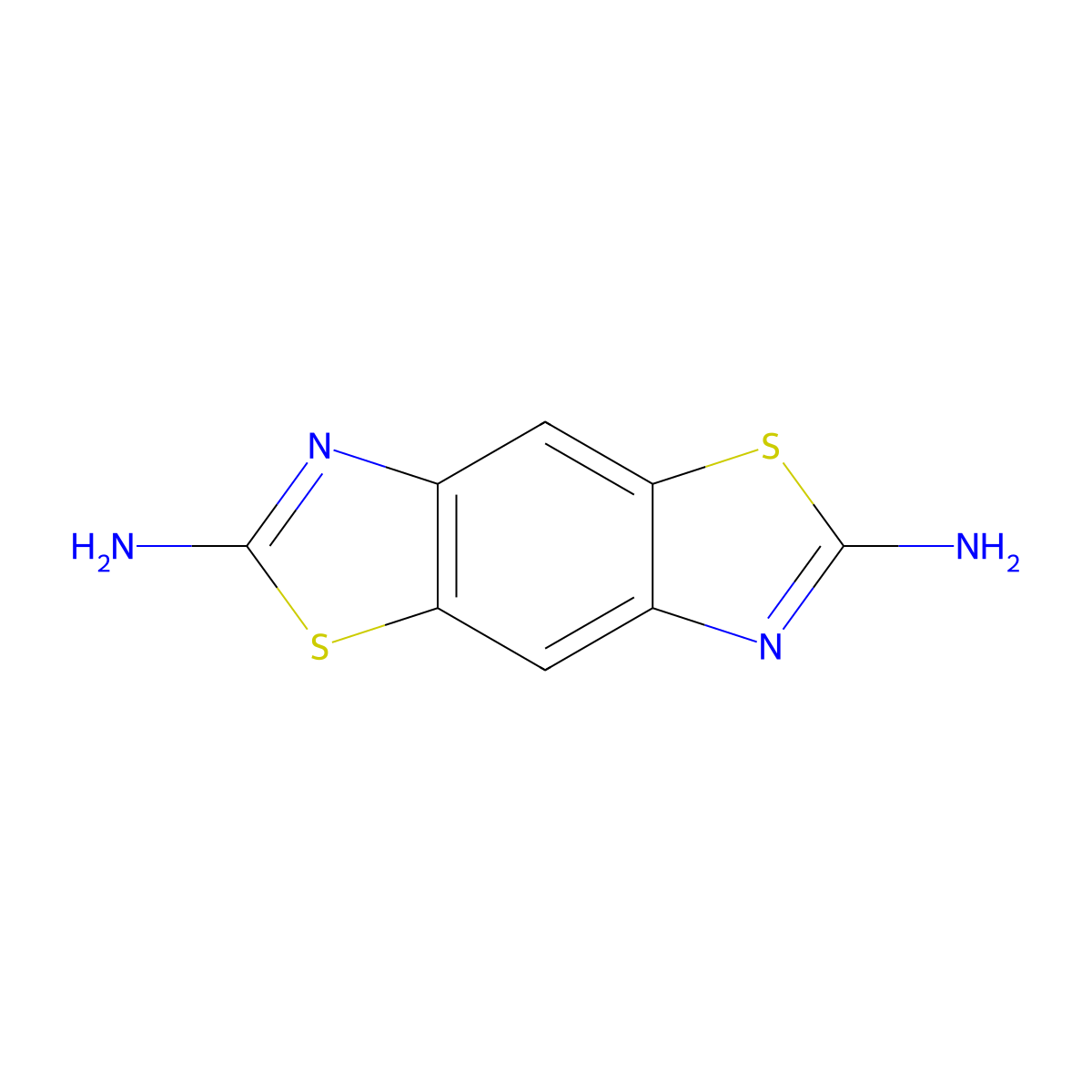 [1,3]Thiazolo[5,4-f][1,3]benzothiazole-2,6-diamine molecular structure, CAS 16162-28-0