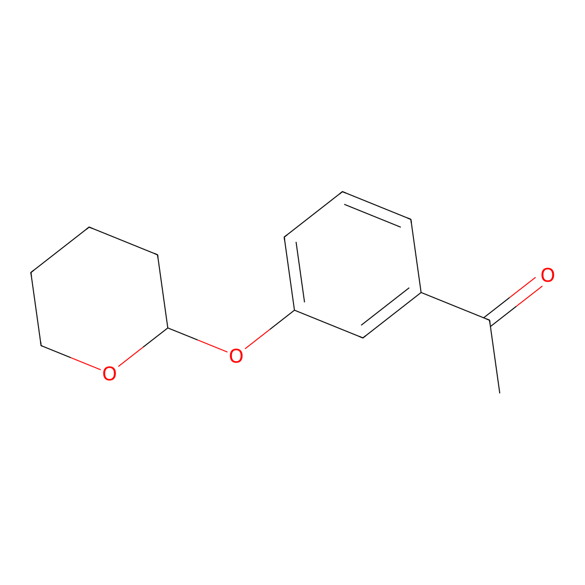 1-[3-[(tetrahydro-2H-pyran-2-yl)oxy]phenyl]Ethanone molecular structure, CAS 16162-70-2