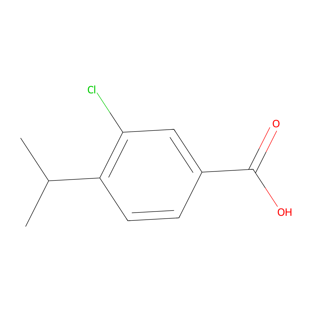 3-Chloro-4-(1-methylethyl)benzoic acid molecular structure, CAS 161622-06-6