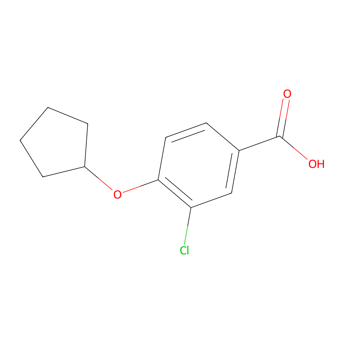 3-chloro-4-(cyclopentyloxy)Benzoic acid molecular structure, CAS 161622-22-6