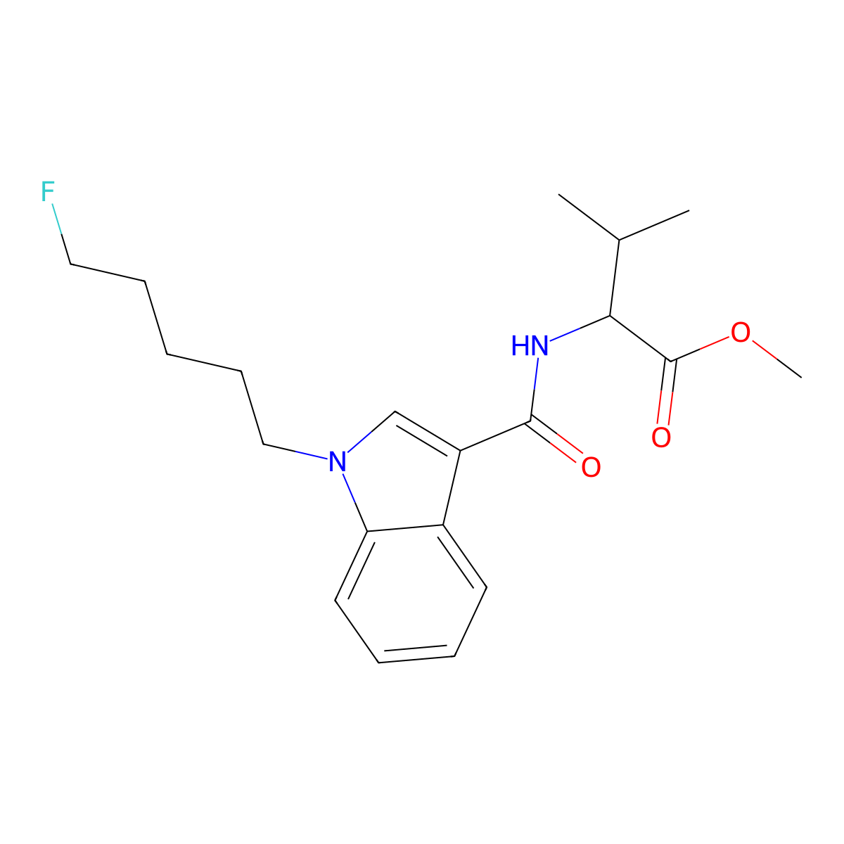 N-((1-(5-Fluoropentyl)-1H-indol-3-yl)carbonyl)valine methyl ester molecular structure, CAS 1616253-26-9