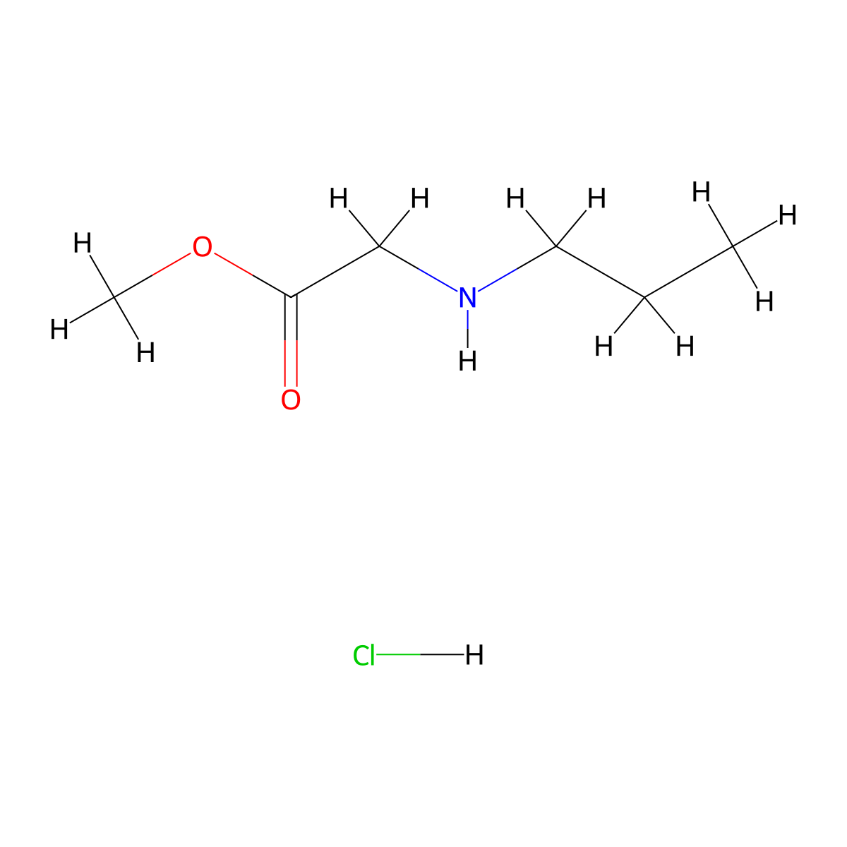 Methyl 2-(propylamino)acetate hydrochloride molecular structure, CAS 1616254-05-7