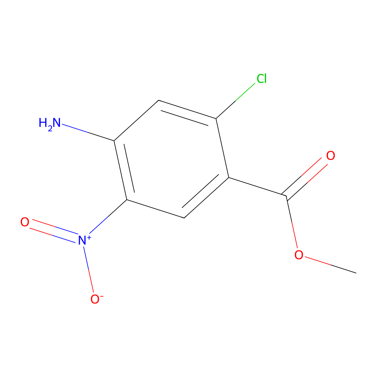 Methyl 4-amino-2-chloro-5-nitrobenzoate molecular structure, CAS 1616257-07-8