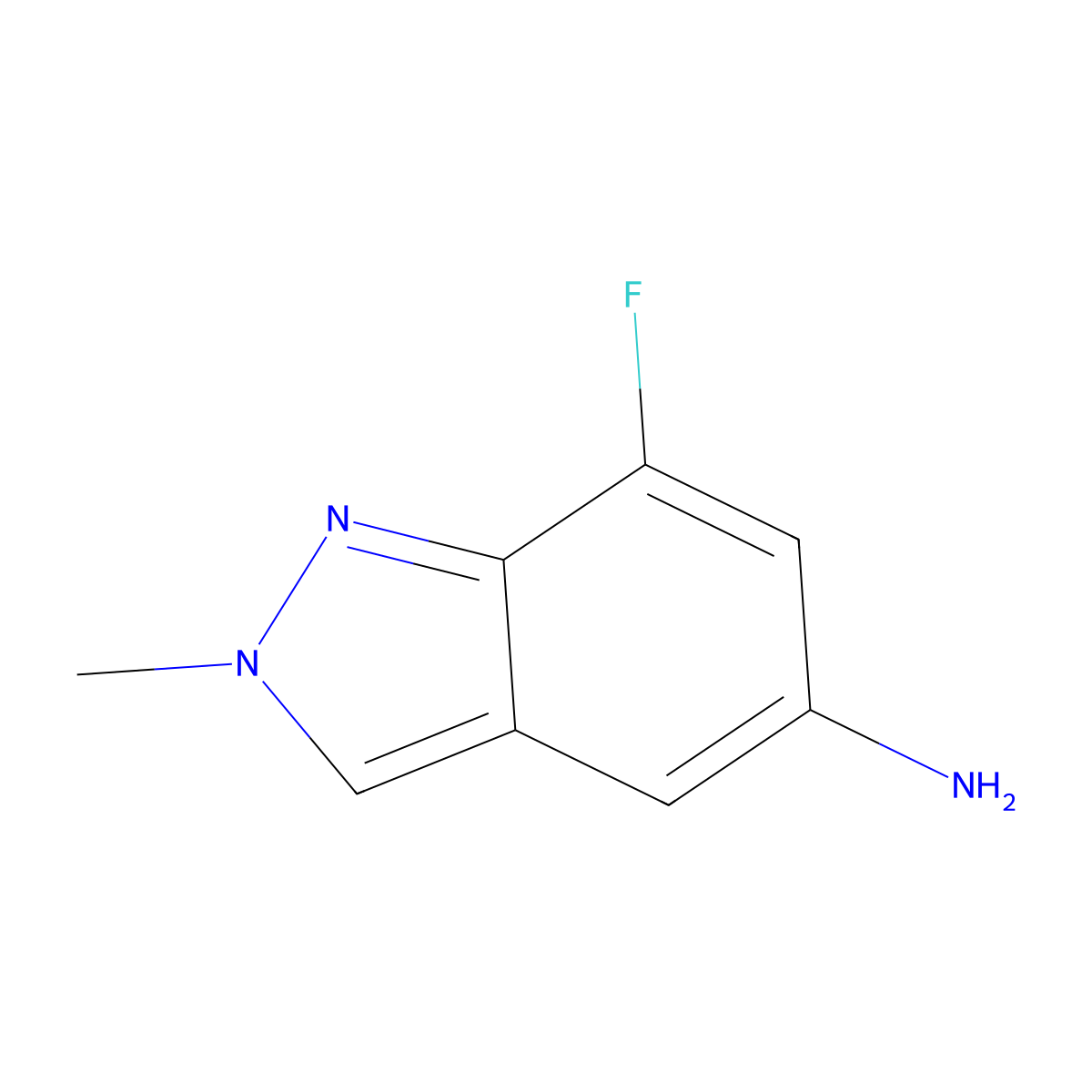 7-Fluoro-2-methyl-2H-indazol-5-amine molecular structure, CAS 1616262-76-0