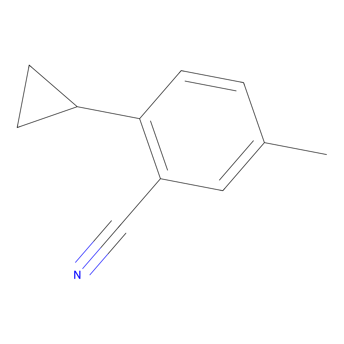2-Cyclopropyl-5-methylbenzonitrile molecular structure, CAS 1616267-12-9