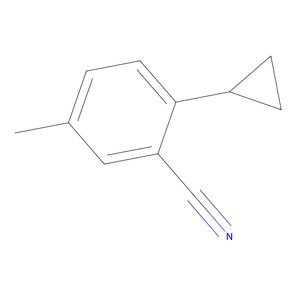 2-Cyclopropyl-5-methylbenzonitrile molecular structure, CAS 1616267-12-9