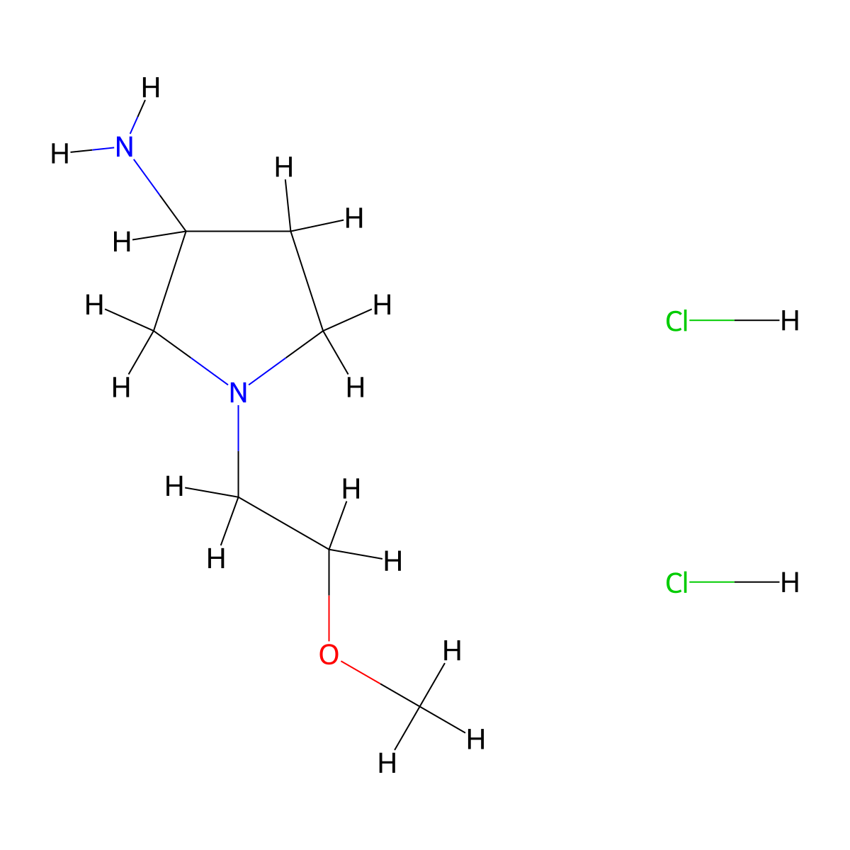 1-(2-Methoxyethyl)pyrrolidin-3-amine dihydrochloride molecular structure, CAS 1616270-98-4