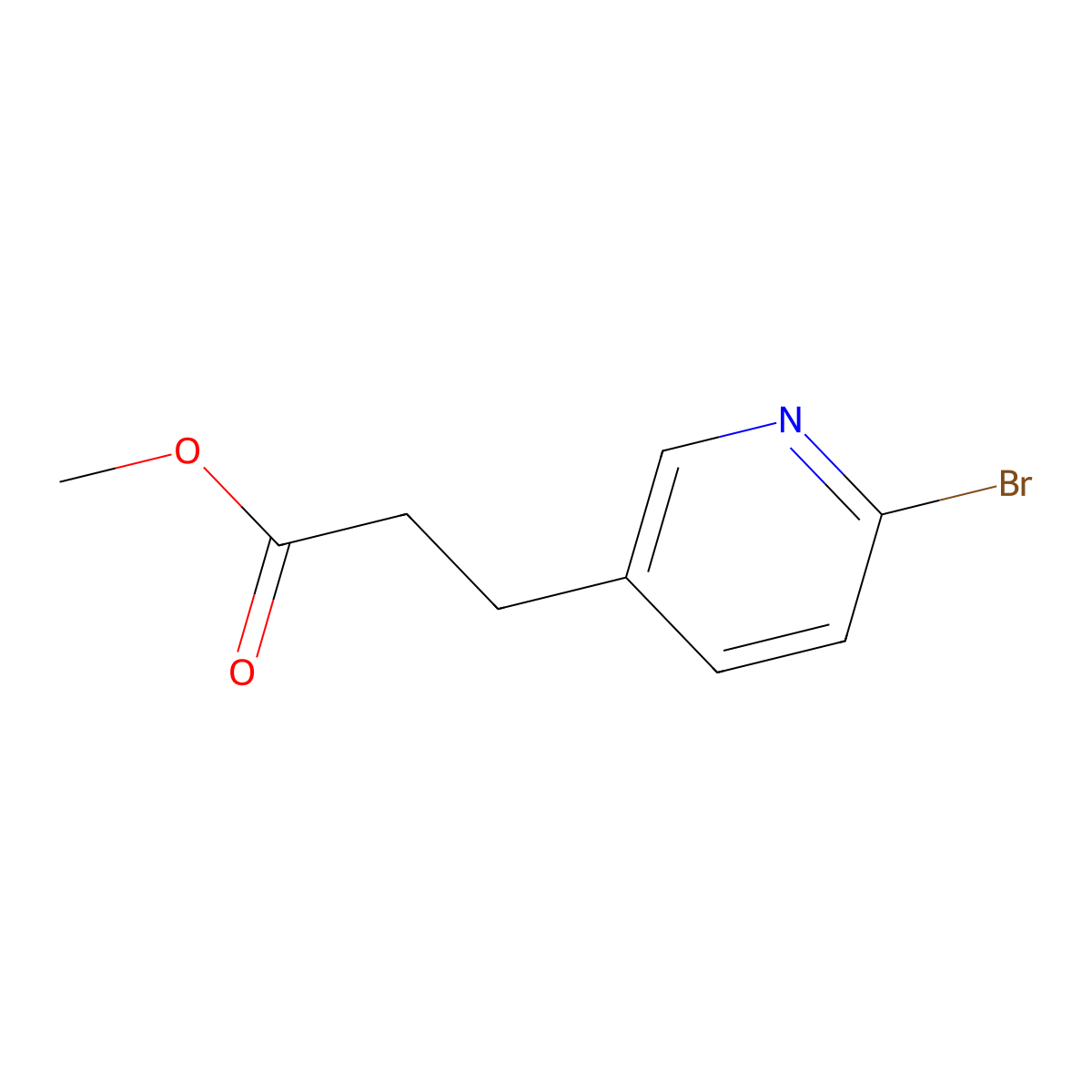 Methyl 3-(6-bromopyridin-3-yl)propanoate molecular structure, CAS 1616279-59-4