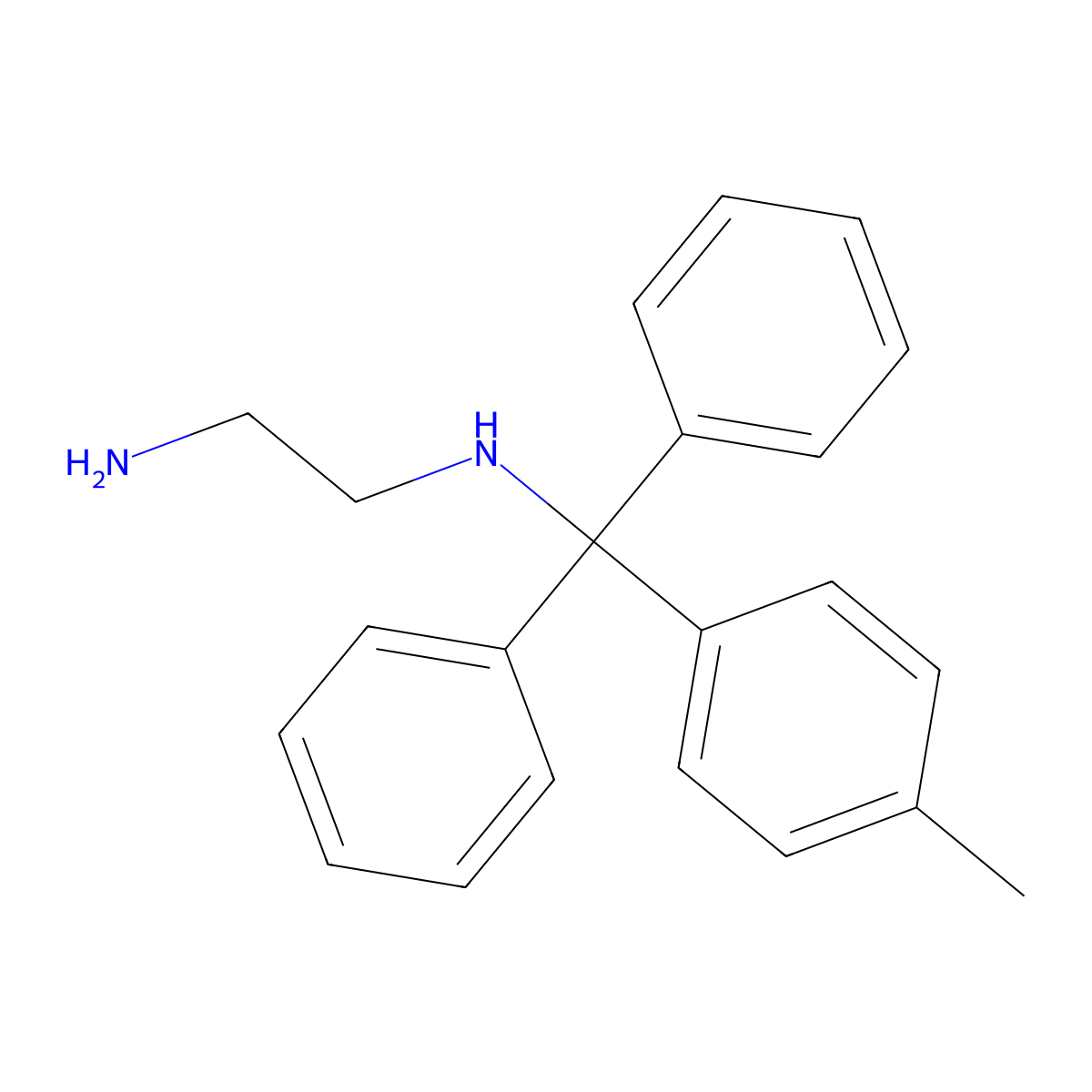 N'-[(4-methylphenyl)-diphenylmethyl]ethane-1,2-diamine molecular structure, CAS 1616282-53-1